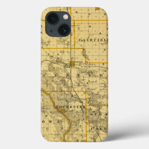 iPhone 13 Coque Carte du comté de Cedar, état de l'Iowa