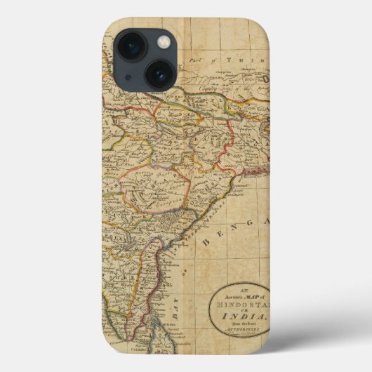 Coques Case-Mate iPhone Carte du Hindostan ou de l'Inde (Verso)