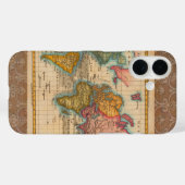 Coques Case-Mate iPhone Carte du monde 1700s Antique Continents (Verso (horizontal))