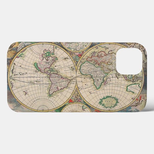 Coques Case-Mate iPhone Carte du monde antique (Verso (horizontal))