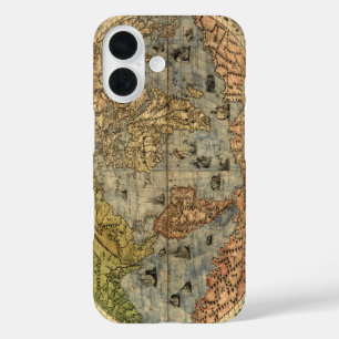Coques iPhone 16 Carte du monde antique de Forlani 1565 Cartographi