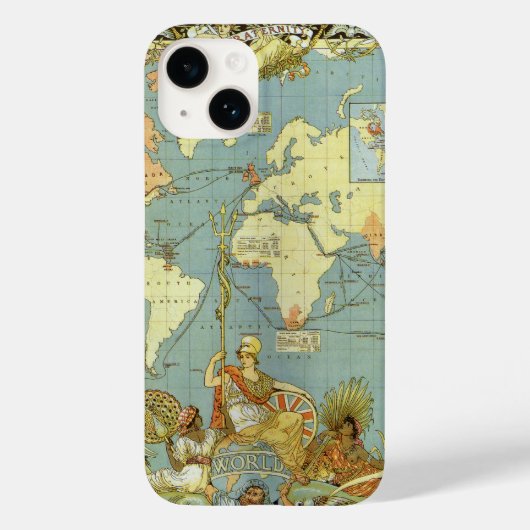 Coques Case-Mate iPhone Carte du monde antique de l'Empire britannique, 18 (Verso)