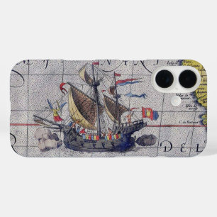 Coques iPhone 16 Carte du monde antique de l'océan Pacifique