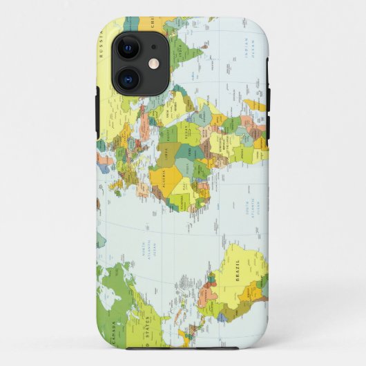 Coques Case-Mate iPhone Carte du monde Atlas Poster Politique : Décoration (Dos)