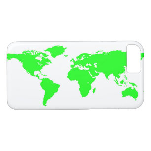 Coque iPhone 7 Carte du monde blanc vert