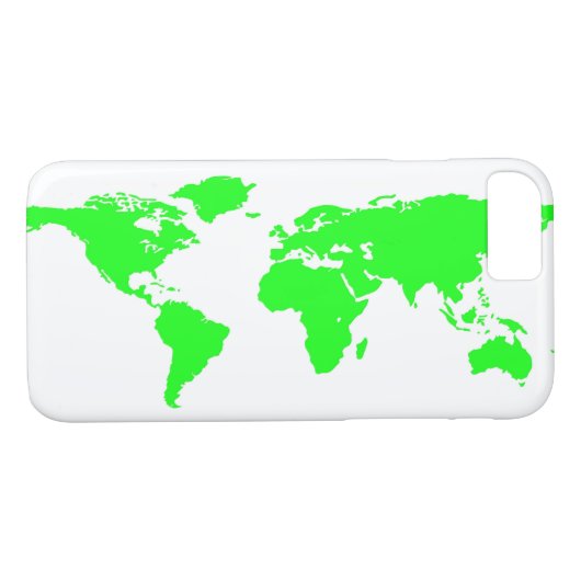 Coques Case-Mate iPhone Carte du monde blanc vert (Dos (Horizontal))