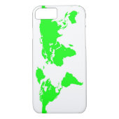 Coques Case-Mate iPhone Carte du monde blanc vert (Dos)
