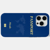 Coques Case-Mate iPhone Carte du monde bleu Passeport (Verso (horizontal))