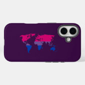 Coques Case-Mate iPhone Carte du monde de la fierté bisexuelle (Verso (horizontal))