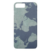 Coques Case-Mate iPhone Carte du monde du lin bleu (Dos)