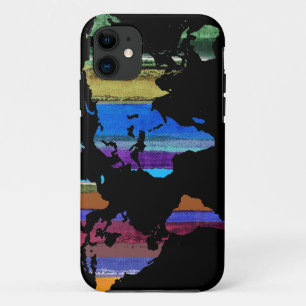 Coque Case-Mate Pour iPhone carte du monde et bandes de couleur