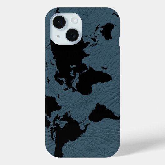Coques Case-Mate iPhone Carte du monde noir bleu (Verso)