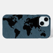 Coques Case-Mate iPhone Carte du monde noir bleu (Verso (horizontal))