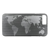 Coques Case-Mate iPhone Carte du monde noir et blanc (Dos (Horizontal))