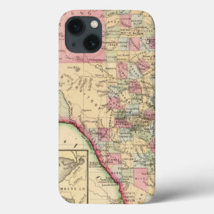 Etui iPhone 13 Carte du Texas par Mitchell