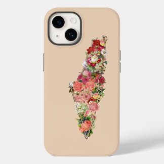 Coque Pour iPhone 14 Carte Floral Palestine unique simple Coque-Mate iP