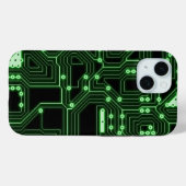 Coques Case-Mate iPhone Carte Futuriste Neon Green Circuit | Personnalisé (Verso (horizontal))