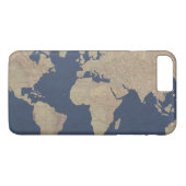 Coques Case-Mate iPhone Carte Gold et Blue World (Dos (Horizontal))