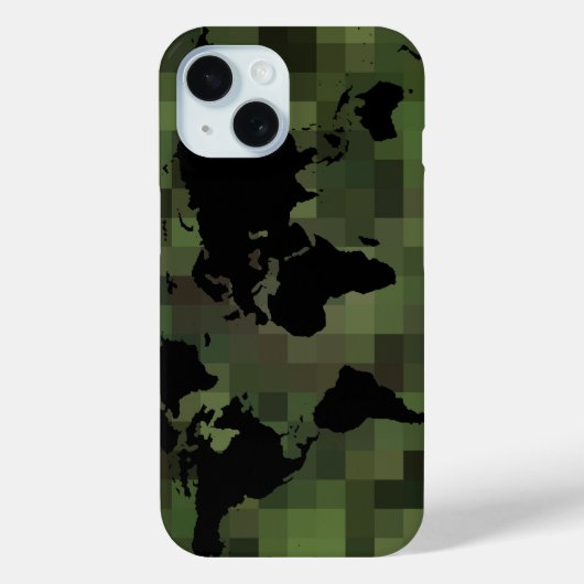 Coques Case-Mate iPhone Carte graphique noire mondiale (Verso)