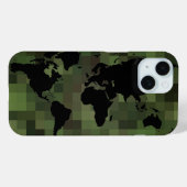 Coques Case-Mate iPhone Carte graphique noire mondiale (Verso (horizontal))