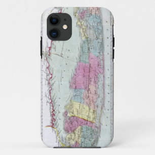 Coque iPhone 11 Carte historique des voyageurs 1855-1857 du Long