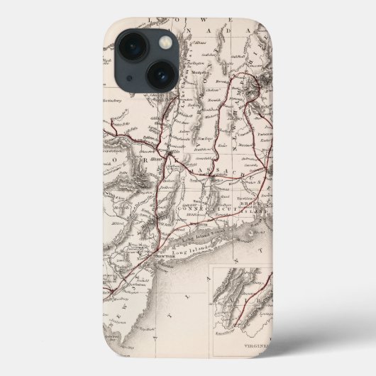Coques Case-Mate iPhone Carte : Les Etats-Unis du nord-est (Verso)