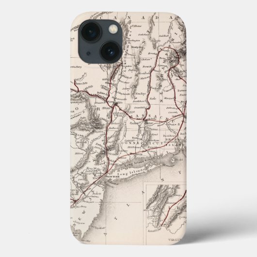 Coques Case-Mate iPhone Carte : Les Etats-Unis du nord-est (Verso)