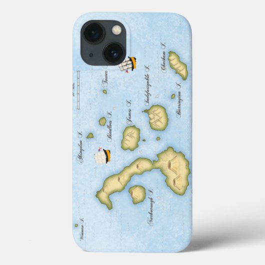 Coques Case-Mate iPhone Carte marine de l'archipel des Galapagos avec navi (Verso)
