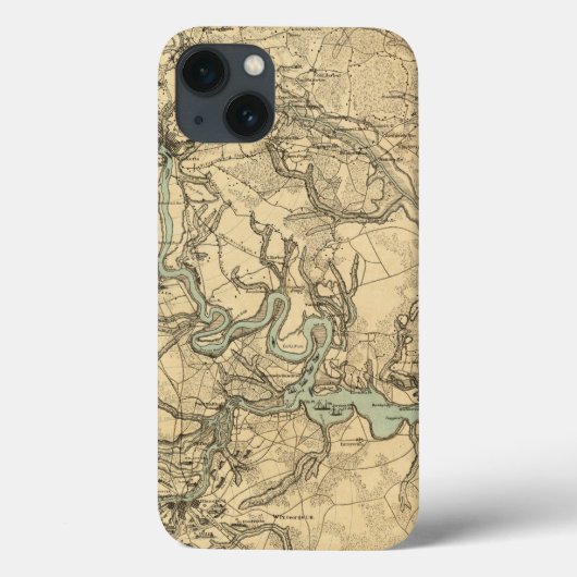 Coques Case-Mate iPhone Carte militaire de Richmond et Petersburgh (Verso)