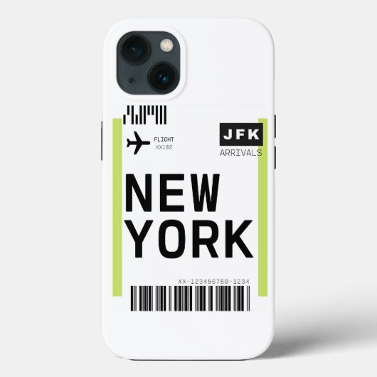 Coques Case-Mate iPhone Carte Mini Boarding Pass New York (Verso)