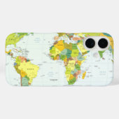 Coques Case-Mate iPhone Carte mondiale Globe Pays Atlas (Verso (horizontal))