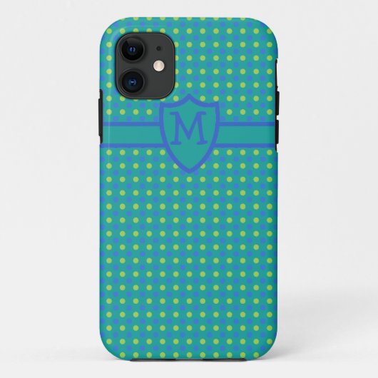 Coques Case-Mate iPhone Carte Monogrammed iPhone 5 s Case Green Polka Dot (Dos)