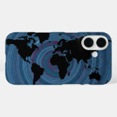 Coques Case-Mate iPhone Carte noire du monde (Verso (horizontal))