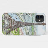 Coques Case-Mate iPhone Carte postale dépeignant Tour Eiffel (Dos (Horizontal))