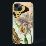iPhone 13 Case Carte postale vintage avec papillons et fleurs<br><div class="desc">Cette impression d'une carte postale vintage avec fleurs de lavande et papillons colorés a été créée par Vision Studio. Un grand morceau qui serait extraordinaire sur n'importe quel mur. Commandez les vôtres dès aujourd'hui !</div>