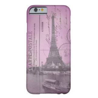 Coque iPhone 6 Barely There Carte postale vintage de Tour Eiffel dans l'iPhone