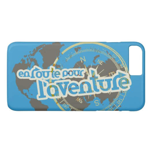 Coques Case-Mate iPhone carte pour l'aventure bleu (Dos (Horizontal))
