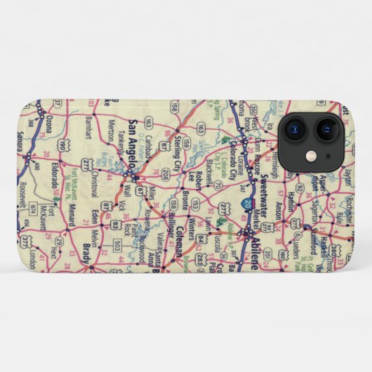 Coques Case-Mate iPhone Carte routière du Texas (Dos (Horizontal))
