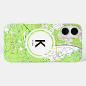 Coques Case-Mate iPhone Carte topographique Monogramme (Verso (horizontal))