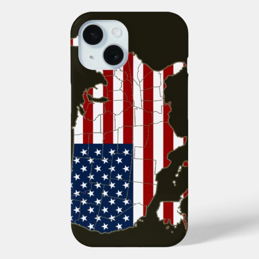 Coques Case-Mate iPhone Carte USA avec drapeau américain (Verso)