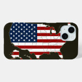 Coques Case-Mate iPhone Carte USA avec drapeau américain (Verso (horizontal))