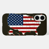 Coques Case-Mate iPhone Carte USA avec drapeau américain (Verso (horizontal))