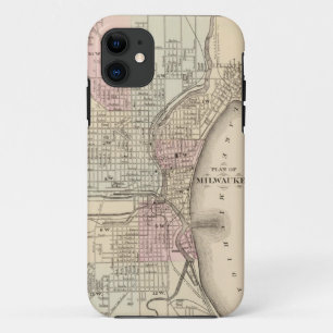 Coque Case-Mate Pour iPhone Carte vintage de Milwaukee (1880)