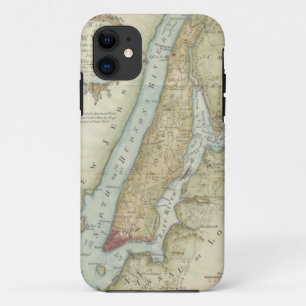 Coque Case-Mate Pour iPhone Carte vintage de New York City (1869)