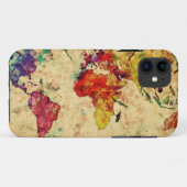 Coques Case-Mate iPhone Carte vintage du monde (Dos (Horizontal))