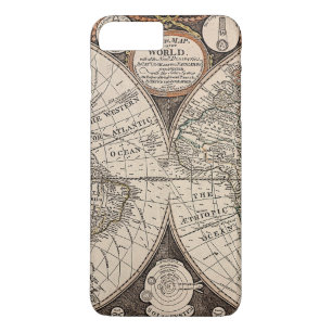 Coque iPhone 7 Plus Carte vintage du monde (1766)