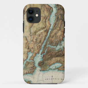 Coque Case-Mate Pour iPhone Carte vintage du port de New York City (1864)