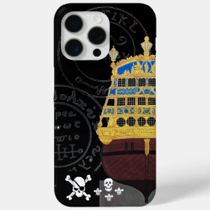 COQUE iPhone 15 PRO MAX CARTES DE TRÉSOR ANTIQUE GALLEON ET PIRATE