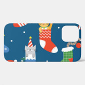 Coques Case-Mate iPhone Cartographie de Noël Chats Motif mignon (Verso (horizontal))