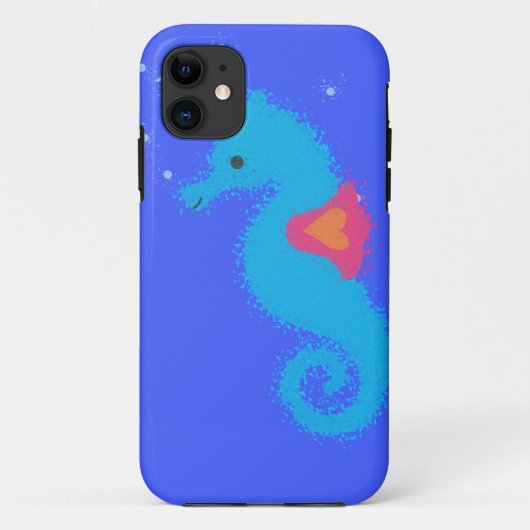 Coques Case-Mate iPhone Carton bleu Seahorse (Dos)